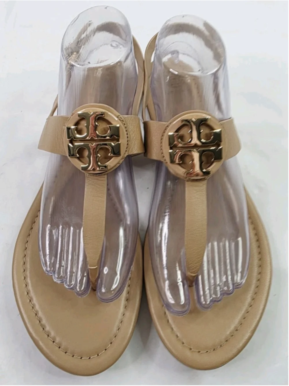 Tory Burch Bryce Flat Thong Sandal Sling Back Royal Tan Women's Size 10